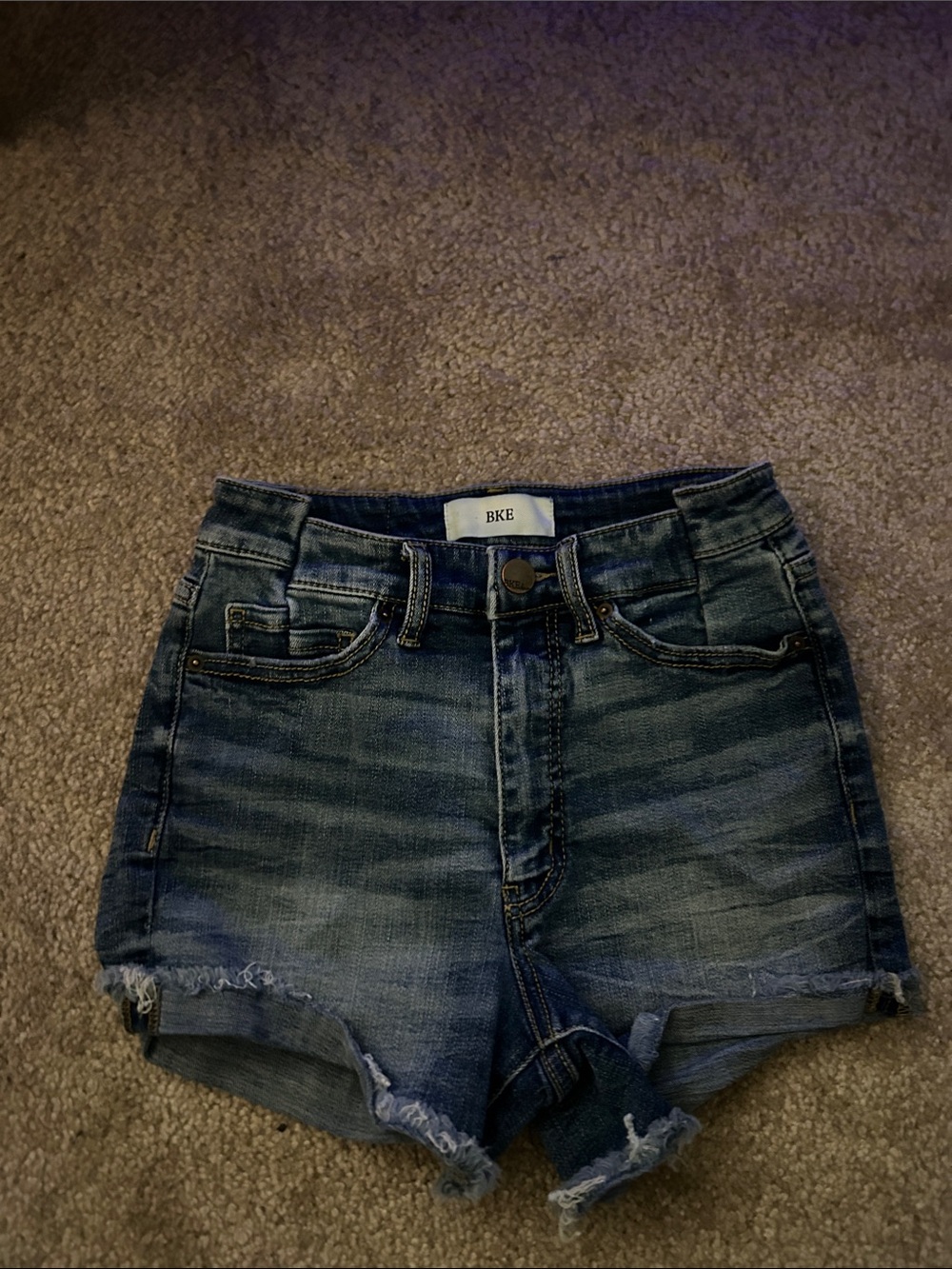 BKE Blue Distressed Denim Cutoff Shorts